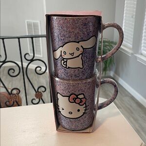 Sanrio Hello Kitty and Cinnamoroll Pink, Purple and White Character Mugs